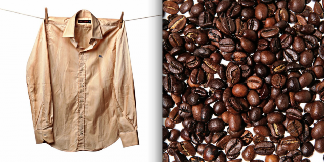 DIY Part 2: Shirt Dipped in Coffee เปลี่ยนเสื้อตัวเก่าสีขาว เป็นเสื้อตัวใหม่สีน้ำตาลคลาสสิก ด้วย “เมล็ดกาแฟ”