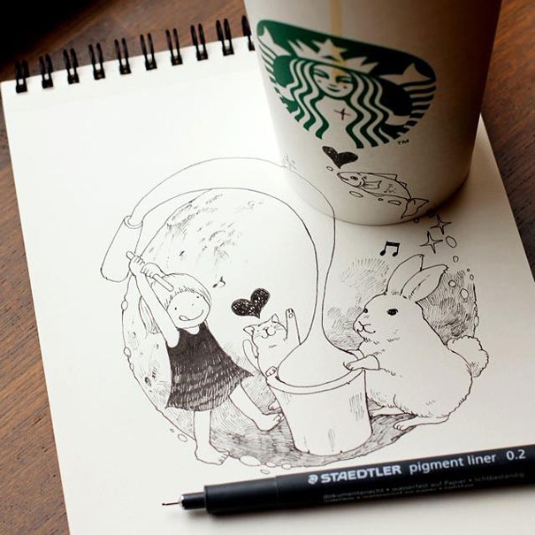 3D comics series จากถ้วย Starbuck แทนกระดาษวาดเขียน 25551218 151022