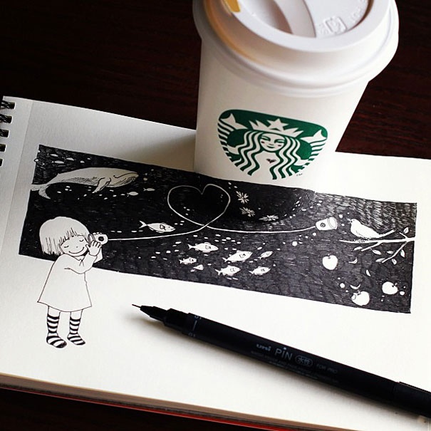 3D comics series จากถ้วย Starbuck แทนกระดาษวาดเขียน 25551218 151035