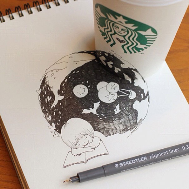 3D comics series จากถ้วย Starbuck แทนกระดาษวาดเขียน 25551218 151044