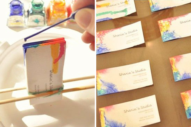 DIY. Tie-Dyed Business Cards