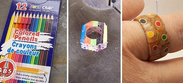 DIY เปลี่ยนดินสอสี เป็นแหวนสายรุ้ง..สวยงาม